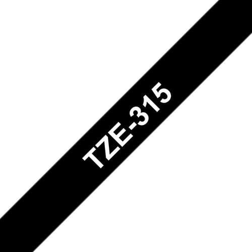 Brother TZE315 White On Black Label Tape 6mmx8m
