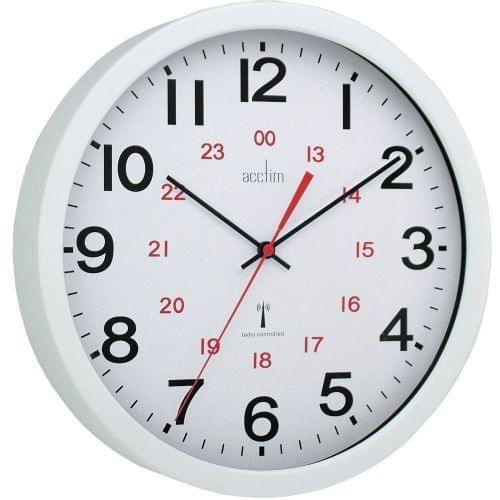 Acctim Controller Wall Clock Radio Controlled 30cm White 74172