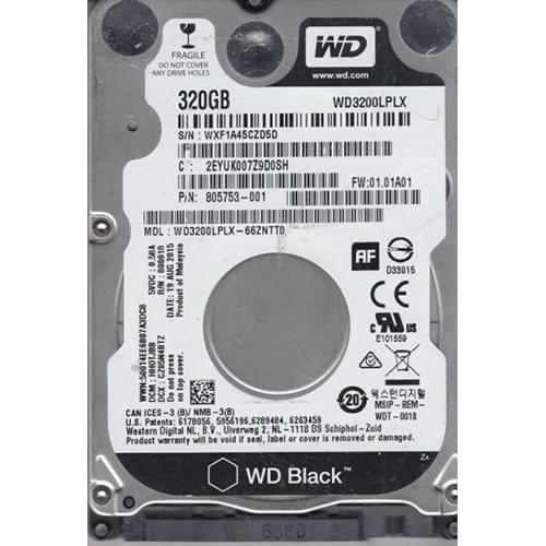 WD Black 320Gb 2.5 Inch 7Mm 7200Rpm HDD