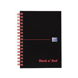 Black N Red Notebook A6 Wirebond Ruled 140 Page PK5