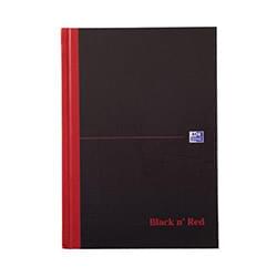 Black n Red A5 Casebound Hardback Notebook Ruled PK5