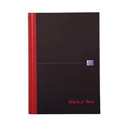 Black n Red Casebound Hardback Notebook A-Z A5 Ruled PK5