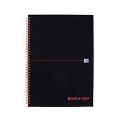 Black n Red A4 Wirebound Hardback Perforated Notebook PK5