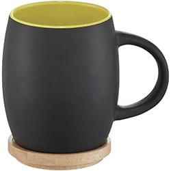 Hearth 400 ml ceramic mug with wooden lid/coaster