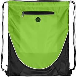 Peek zippered pocket drawstring backpack