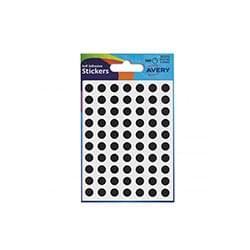 Avery Coloured Labels Round 8mm Diameter Black (560 Labels) PK10