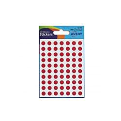 Avery Coloured Labels Round 8mm Diameter Red (560 Labels) PK10