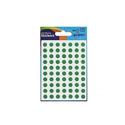Avery Coloured Labels Round 8mm Diameter Green (560 Labels) PK10