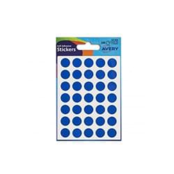 Avery Coloured Label Round 12mm Diameter Blue (245 Labels) PK10