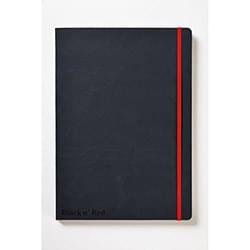 Black n Red Casebound Hardback Journal A4 144 pages