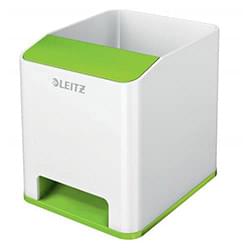 Leitz WOW Sound Pen Holder Dual Colour White/Green