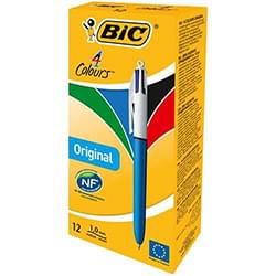 Bic 4 Colours Retractable Ball Pen Medium Assorted PK12
