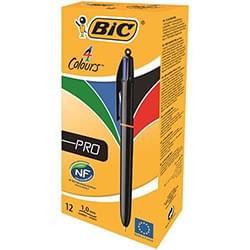 Bic 4 Colours Pro Ballpoint Pen Assorted PK12