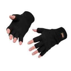 Portwest Fingerless Knit Insulatex Glove Black - Knit Glove Fingerless