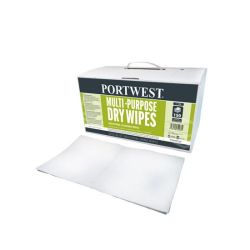 Portwest Multi Purpose Dry Wipes (150) White - Multi Purpose Dry Wipes (150)