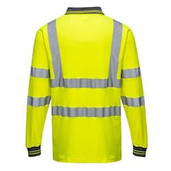 Portwest Cotton Comfort Polo  Long Sleeves Yellow