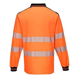 Portwest PW3 Hi-Vis Polo Shirt  Long Sleeves Orange/Black