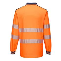 Portwest PW3 Hi-Vis Polo Shirt  Long Sleeves Orange