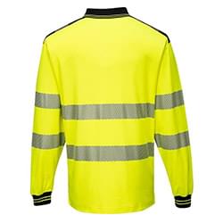 Portwest PW3 Hi-Vis Polo Shirt  Long Sleeves Yellow/Black