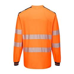 Portwest PW3 Hi-Vis T-Shirt  Long Sleeves Orange/Black