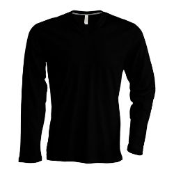 Kariban Men's Long-Sleeved V-Neck T-Shirt