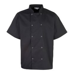 Premier Studded Front Short Sleeve Chef's Jacket