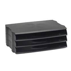 Avery Letter Tray Wide Entry Black Pack 3