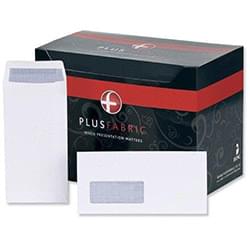 Plus Fabric Wallet Envelope 89x152mm Self Seal Plain 120gsm White (Pack 500)