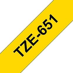 Brother TZE651 Black on Yellow Label Tape 24mmx8m - 
