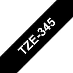 Brother TZE345 White On Black Label Tape 18mmx8m - 