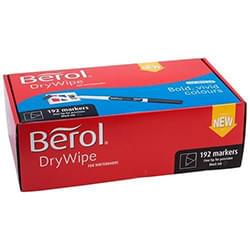 Berol Dry Wipe Whiteboard Marker Fine 1mm Black (Pack 192)