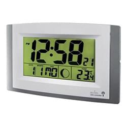 Acctim Stratus Radio Control LCD wall Clock Silver 74057SL