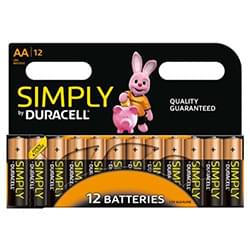 Duracell AA SIMPLY Batteries PK12 - 