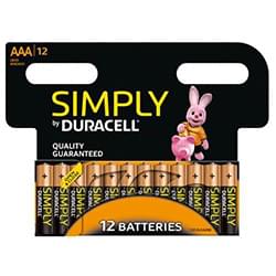 Duracell AAA SIMPLY Batteries PK12 - 