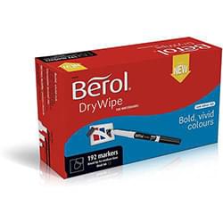 Berol Dry Wipe Whiteboard Marker Broad 1.6mm Black (Pack 192)