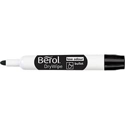 Berol Dry Wipe Whiteboard Marker Bullet Nib 2mm Black (Pack 48)