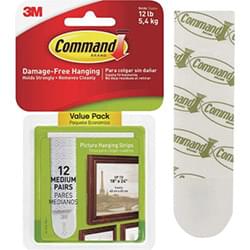 Command Picture Hanging Strips White Medium Strips (Pack 12) 17204