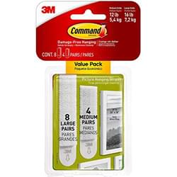 Command Picture Hanging Strips Value Pack 8 Large 4 Medium 17209