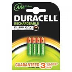 Duracell Plus Power AAA Rechargeable Batteries PK4 - 