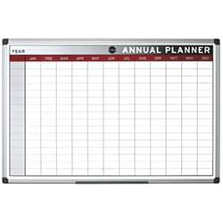 Bi-Office Annual Planner Aluminium frame 900x600 mm