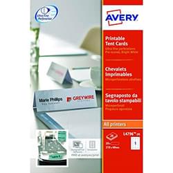 Avery Printable Tent Cards 210x60mm White L4796-20 20 Cards