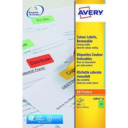Avery Coloured Labels 63.5x34mm Green L6033-20 24 Per Sheet PK480