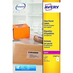 Avery Clear Laser Labels 210x297mm L7567-25 1 Per Sheet PK25
