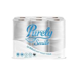 Purely Smile Toilet Roll 3Ply White (Pack 12) PS1125 - 