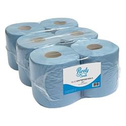 Purely Smile Centrefeed Roll 2Ply Blue PK6 PS1214 - 